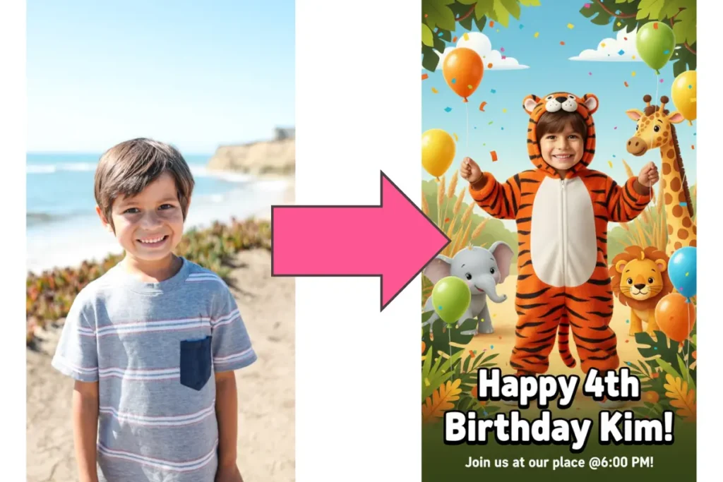 create birthday card with photo AI