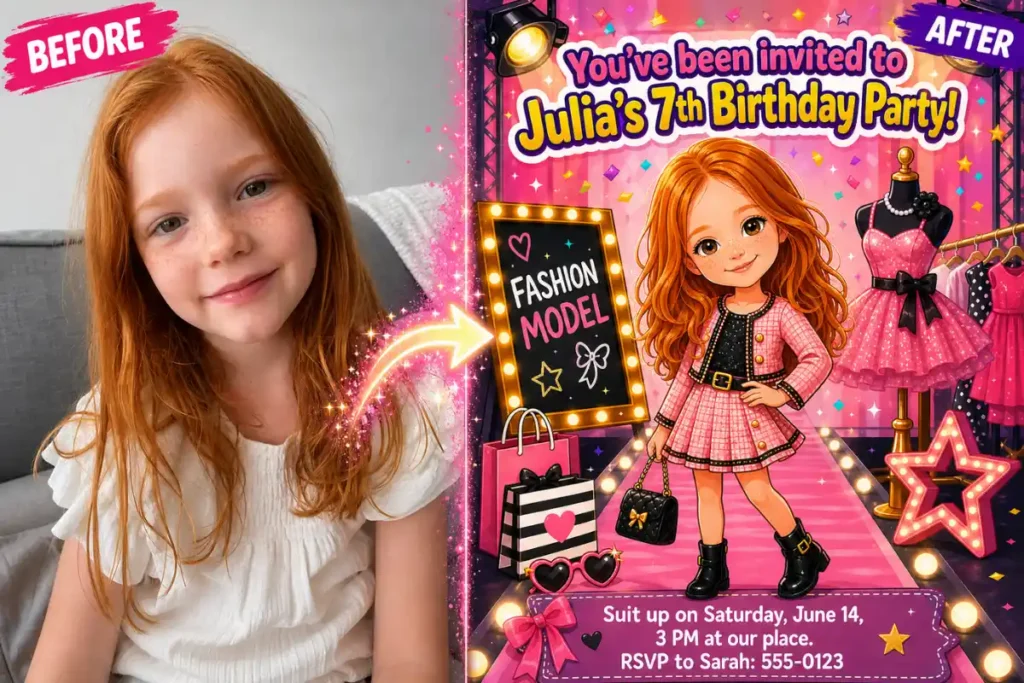 ai birthday invitation card generator with photo
