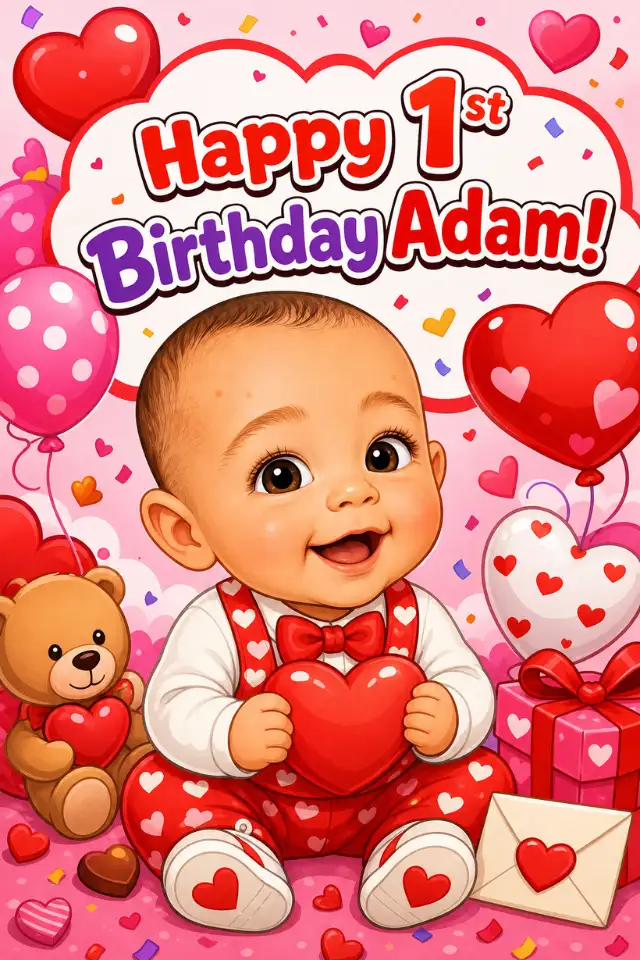 AI-generated personalized kids birthday design created from a photo