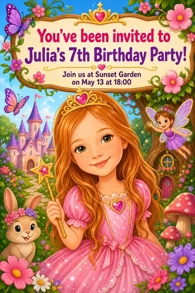 AI-generated personalized kids birthday design created from a photo